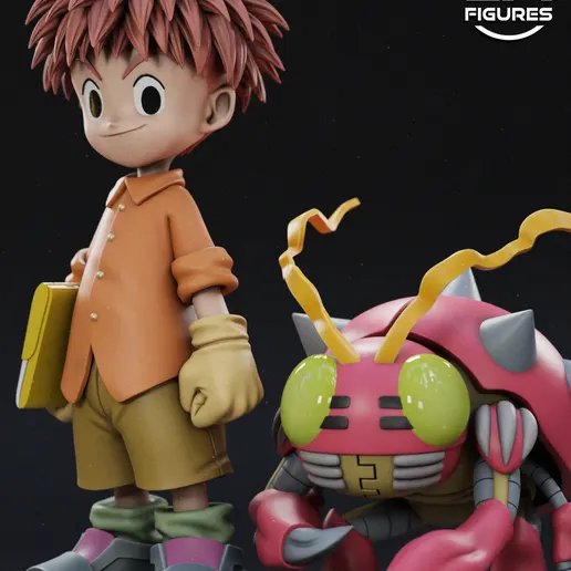 Фигурка «Иззи Изуми и Тентомон», Digimon