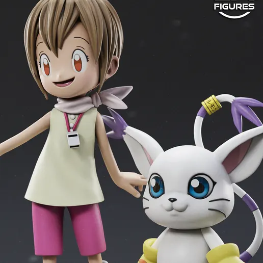 Фигурка «Кари Камия и Гатомон», Digimon