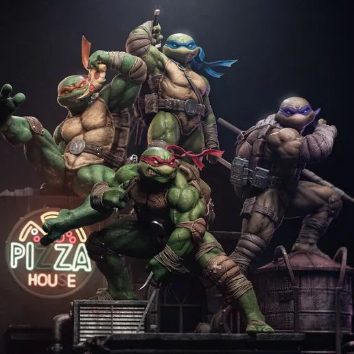 Диорама «Леонардо, Рафаил и Микеланджело», Teenage Mutant Ninja Turtles