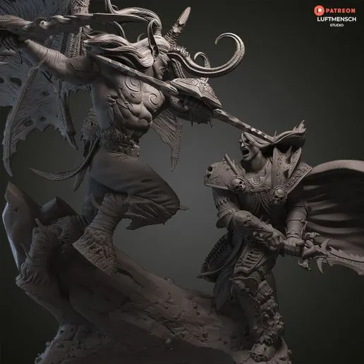 Диорама «Иллидан Ярость Бури и Артас Менетил», World of Warcraft