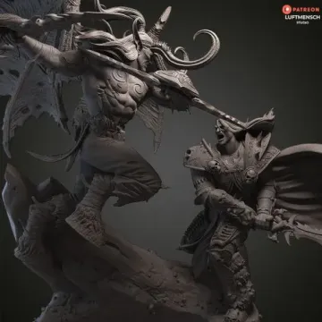 Диорама «Иллидан Ярость Бури и Артас Менетил», World of Warcraft