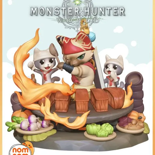 Диорама «Мяускулистый шеф», Monster Hunter
