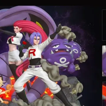 Диорама «Джесси, Джеймс и Мяут», Pokémon