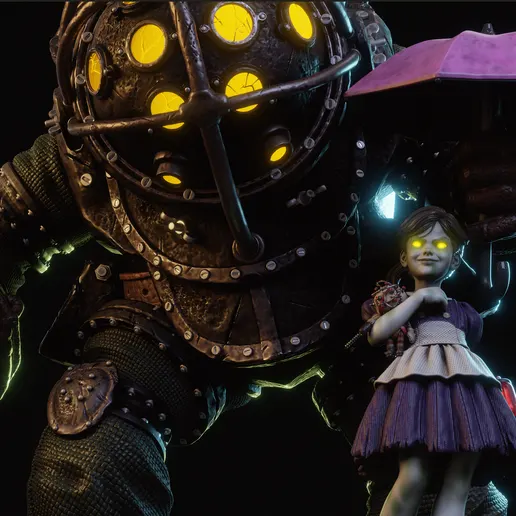 Диорама «Большой Папочка и Маленькая Сестричка», BioShock