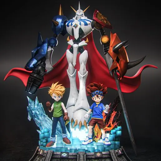 Диорама «Омнимон, Тай Камия и Мэтт Исида», Digimon